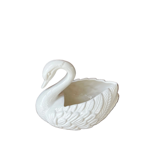 White Ceramic Swan
