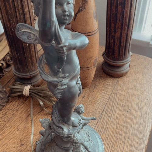 Pewter Cherub Lamp