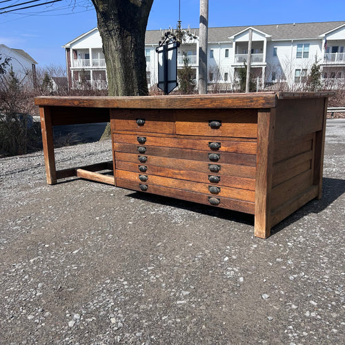 Antique Architect’s Flat File Drafting Table