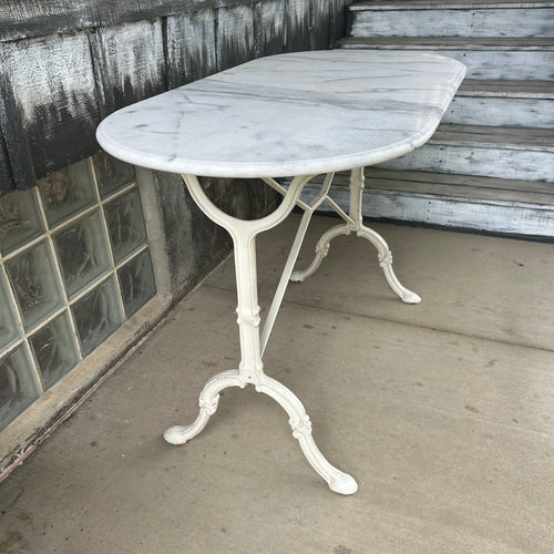 Cast Iron Marble Top Table/Desk