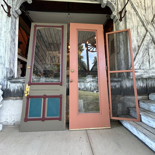 32” Antique Entry Door with Storm Door