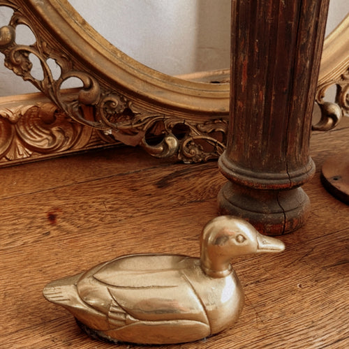 Vintage Brass Duck Lint Brush/Paperweight