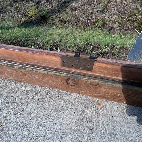 Antique Arched Solid Wood Double Entry Doors with Carved Fan Detail