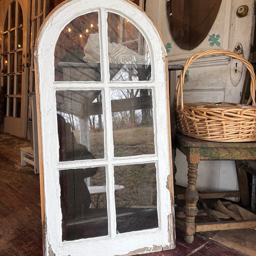 6 Lite Antique Arched Glass Window