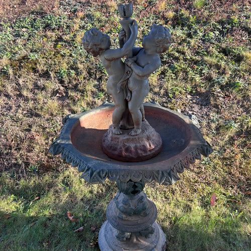 Antique Cast Iron Cherub Garden Fountain