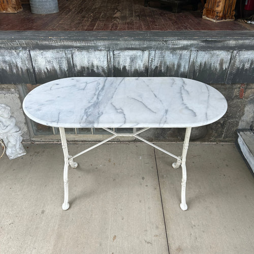 Cast Iron Marble Top Table/Desk