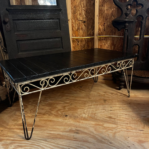 Rustic Table w/Hairpin Legs and Wooden Top