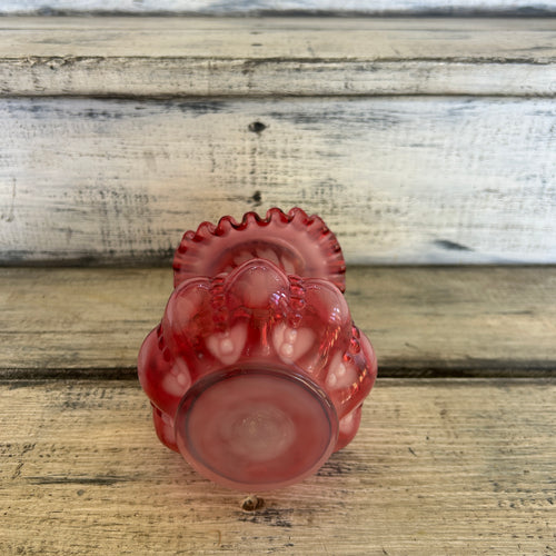 Vintage Cranberry Pink Jack-in-the-Pulpit Art Glass Vase