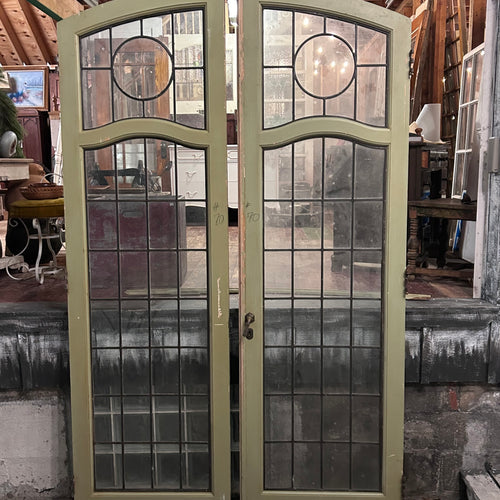 Antique Leaded Glass French Doors – Architectural Salvage
