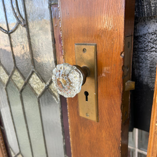 Antique Doors w/ Leaded Stained Glass Windows