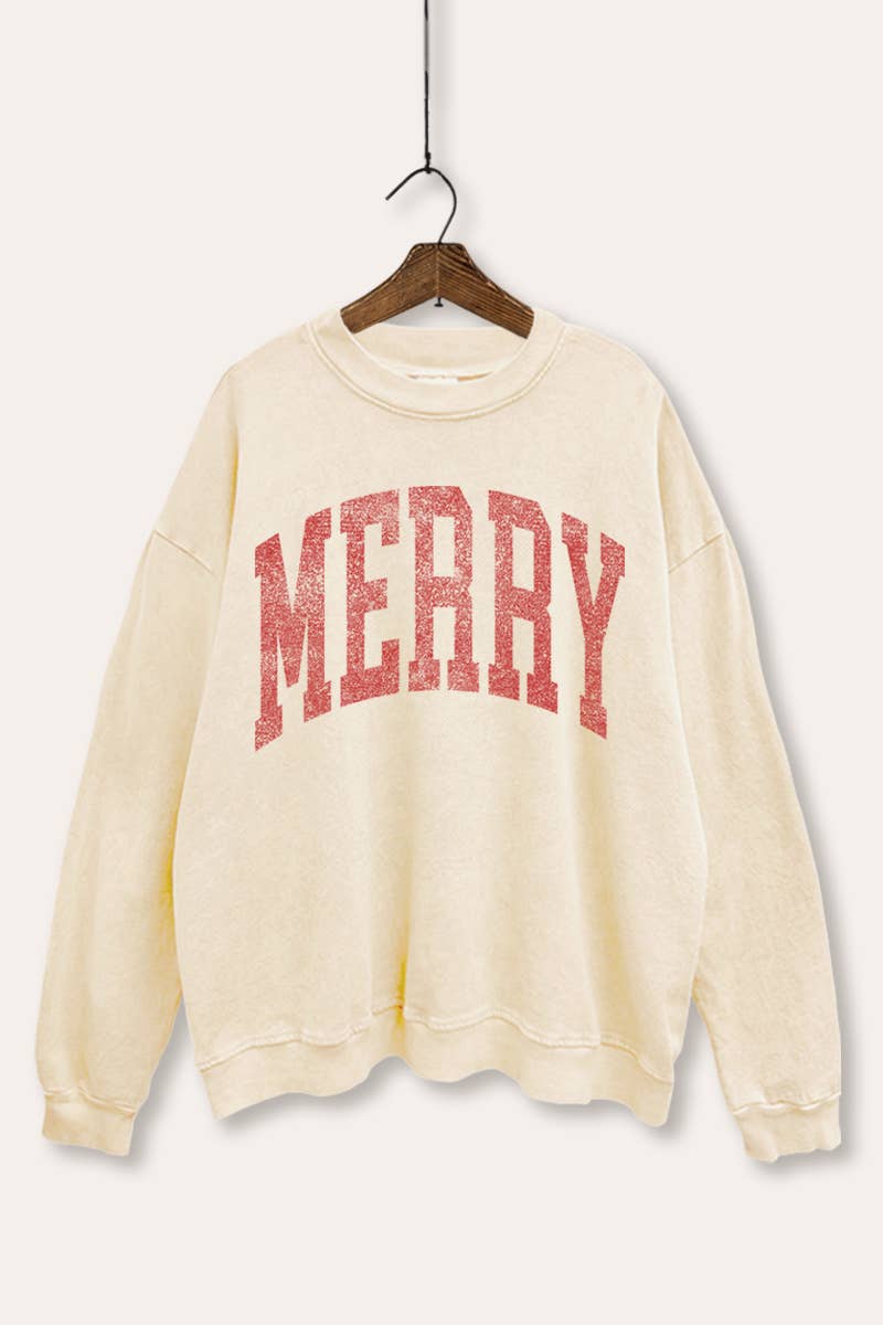 "Merry" Christmas Mineral Washed Sweatshirt