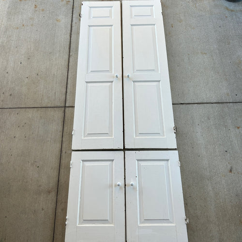 Set of 4 Antique  Wooden Cabinet Doors from a Built-in