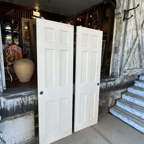 Pair of Solid Wood 6-Panel Interior Bypass Doors