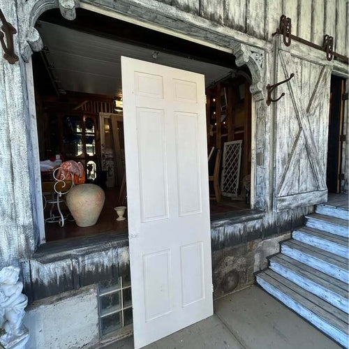 98” Tall Antique White 6-Panel Wood Door