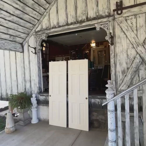 Pair of Solid Wood 6-Panel Interior Bypass Doors