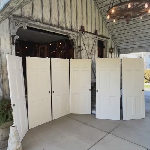 Three sets of 60”  Solid Wood Six Panel Bypass Doors