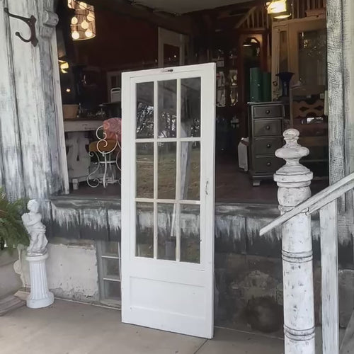 Vintage 9 Lite Wooden Storm Door